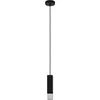 Image de Eglo Suspension luminaire LED Butrano, lustre chambre minimaliste, plafonnier salon ou salle à manger en métal noir et argenté, blanc chaud, douille GU10