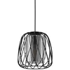 Image de Eglo Suspension luminaire Floresta, lustre chambre en métal noir et verre fumé, plafonnier salon ou salle à manger, douille E27