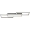 Image de Eglo Luminaire plafonnier LED Monirote, lampe pour salon et cuisine dimmable avec télécommande, éclairage plafond minimaliste en métal nickel mat et plastique blanc, blanc chaud   froid, 78 cm