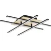 Image de Eglo Plafonnier LED Marinello 1 à 4 flammes, luminaire en métal noir, bois et plastique blanc, lampe de plafond pour salon, chambre à coucher et couloir, blanc chaud