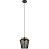 Image de Eglo Suspension luminaire Escandidos, lustre chambre en métal noir et laiton brossé, plafonnier salon ou salle à manger, douille E27