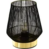 Image de Eglo Lampe de chevet Escandidos, lampe de table pour salon, luminaire design en métal noir, laiton brossé, avec interrupteur, douille E27