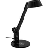 Image de Eglo Lampe de chevet LED Banderalo, lampe de table dimmable pour bureau avec chargeur sans fil QI, luminaire design en plastique noir, blanc chaud, neutre, froid