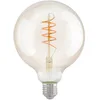 Image de Eglo Lampe LED E27 filament vintage spirale, ampoule Edison, globe éclairage rétro, 4 watts (correspond à 26 watts), 270 lumens, blanc chaud, ambré, 2200 Kelvin, G125, Ø 12,5 cm