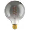 Image de Eglo Lampe LED E27 dimmable, filament vintage spirale, ampoule Edison, globe éclairage rétro au verre fumé, 4 watts, 100 lumens, blanc chaud, noir transparent, 2000 Kelvin, G125, Ø 12,5 cm