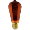 Image de Eglo Lampe LED E27 dimmable, filament vintage spirale, ampoule Edison forme de piston, éclairage retro, 4 watts, 30 lumens, blanc chaud, verre cuivré, 2000 Kelvin, ST64, Ø 6,4 cm