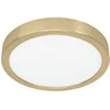 Image de Eglo LED plafonnier Fueva 5, Ø 21 cm, lampe ronde pour plafond chambre couloir, luminaire métal laiton brossé, 2000 lumens, lumière blanc chaud