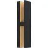 Image de Eglo Applique murale extérieure LED Costorio, lampe murale d'extérieur en aluminium noir et aspect bois, éclairage entrée et terrasse, blanc chaud, IP44