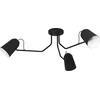 Image de Eglo Luminaire plafonnier Loreto, lampe de plafond scandinave avec 3 spots orientables, lampe de salon minimaliste en acier noir et blanc, douille E27