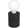 Image de Eglo Lampe de chevet Turialdo 1, lampe à poser décorative, lampe de table cylindre en bois noir mat, FSC100HB, luminaire pour salon et chambre à coucher, douille E27