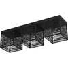 Image de Eglo Luminaire plafonnier Piedritas, lampe de plafond rectangulaire au style vintage et industriel, lampe de salon minimaliste en acier noir, douille E27, 73 x 18 cm