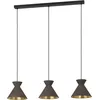 Image de Eglo Suspension luminaire Nastasia, lustre à 3 lampes pour salon et salle à manger, lampe de plafond suspendue en métal couleur cappuccino et laiton, douille E27