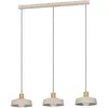 Image de Eglo Suspension luminaire Valdiola, lustre à 3 lampes pour salon et salle manger, lampe de plafond suspendre en métal couleur sable laiton brossé, douille E27
