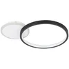 Image de Eglo Luminaire plafonnier LED Gafares, lampe de plafond dimmable avec télécommande, lampe de salon arrondie en aluminium et acier blanc et noir, blanc chaud - froid