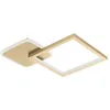 Image de EGLO Luminaire plafonnier LED Gafares, lampe de plafond dimmable avec télécommande, lampe de salon carrée en aluminium et acier blanc et doré, blanc chaud - froid