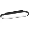 Image de Eglo Luminaire plafonnier LED Codriales, lampe de plafond dimmable, lampe de salon ovale au design minimaliste, aluminium noir et plastique blanc, blanc chaud, 79 cm