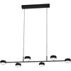 Image de Eglo Suspension luminaire LED Clavellina, lustre à 6 lampes pour salon et salle à manger, lampe de plafond suspendue en métal noir et acrylique blanc, blanc chaud