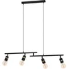 Image de Eglo Suspension luminaire Lurone, lustre avec 4 spots orientables, plafonnier pour salon et salle à manger, métal noir et laiton, douille E27