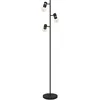 Image de Eglo Lampadaire sur pied Lurone, luminaire de sol avec 3 spots orientables, lampe de salon à pied en métal noir et laiton, douille E27