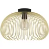 Image de Eglo Luminaire plafonnier Venezuela, lampe de plafond élégante avec abat-jour en fil métallique doré, éclairage pour salon et couloir, métal noir et doré, douille E27
