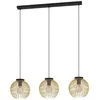 Image de Eglo Suspension luminaire Venezuela, lustre à 3 lampes pour salon et salle à manger, plafonnier élégant à suspendre en métal noir et doré, lampe de plafond en fil métallique, douille E27