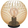 Image de Eglo Lampe de chevet Venezuela, lampe à poser arrondie, lampe de table en métal doré et noir, luminaire décoratif pour salon et chambre, douille E27