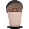 Image de Eglo Lampe de chevet Batabano, lampe de table originale à poser, luminaire décoratif pour salon et chambre, métal couleur sable et noir, douille E27