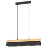 Image de Eglo Suspension luminaire Tarrafo, lustre à 4 lampes pour salon et salle à manger, plafonnier à suspendre en bois brun et métal noir, FSC100HB, douille E27