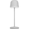 Image de Eglo Lampe de table extérieure Mannera, lampe de chevet LED dimmable sans fil, USB, luminaire d’extérieur tactile en métal gris et plastique blanc, blanc chaud, IP54