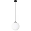 Image de Eglo suspension Rondo, lampe de salle à manger, luminaire plafond en métal argenté avec globe verre opalin mat blanc, ampoule E27, Ø 30 cm