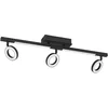 Image de Eglo Rail spot LED Cardillio, rampe de 3 spots orientables, barre de spots pivotants, plafonnier en plastique et métal noir, lampe de plafond blanc chaud