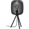 Image de Eglo Lampe de table Romazzina, lampe de chevet trépied décorative, luminaire tripode à poser pour salon et chambre, métal noir, douille E27
