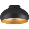 Image de Eglo Luminaire plafonnier Mogano 2, lampe de plafond minimaliste pour salon et couloir, éclairage en métal noir et doré, douille E27