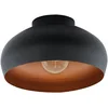 Image de Eglo Luminaire plafonnier Mogano 2, lampe de plafond minimaliste pour salon et couloir, éclairage en métal noir et couleur cuivre, douille E27
