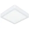 Image de Eglo LED Plafonnier Fueva 5, 16 cm, carré, lampe salle de bain, plafond métal et plastique blanc, 1350 lumens, blanc chaud, IP44