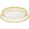 Image de Eglo Luminaire plafonnier Luppineria, panneau LED rond, lampe de plafond pour couloir et salon, plastique blanc et bois bambou naturel, blanc chaud, Ø 45 cm