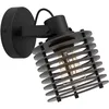Image de EGLO Applique murale Segovia, lampe de lecture avec spot orientable, luminaire intérieur pour salon, chambre et couloir, bois et métal noir, douille E27