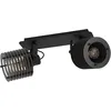 Image de Eglo Rail spot Segovia, rampe de 2 spots orientables au style industriel, barre de spots pivotants, plafonnier en métal et bois noir, lampe de plafond avec douille E27