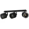 Image de Eglo Rail spot Segovia, rampe de 3 spots orientables au style industriel, barre de spots pivotants, plafonnier en métal et bois noir, lampe de plafond avec douille E27
