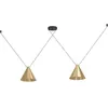 Image de Eglo Suspension Narices 1, lampe rétro pour table à manger, luminaire vintage en métal noir et laiton brossé, douille E27