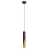 Image de Eglo Suspension luminaire LED Barbotto, lampe de plafond suspendue pour salon et salle à manger, éclairage indirect, métal noir et doré, avec ampoule GU10, blanc chaud