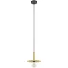 Image de Eglo Suspension luminaire Escandell, lustre au style New Retro pour salon et salle à manger, lampe de plafond suspendue en métal noir et laiton brossé, douille E27, Ø 25 cm