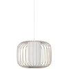 Image de Eglo Suspension luminaire Terrarosa, lustre pour salon et salle à manger, lampe de plafond suspendue en métal couleur sable et tissu blanc, douille E27, Ø 28,5 cm