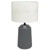 Image de Eglo Lampe de table Capalbio, lumière de chevet avec abat-jour en tissu, luminaire à poser pour salon et chambre, céramique gris et tissu beige, douille E27