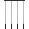 Image de Eglo Suspension luminaire LED Almudaina, lustre à 4 lampes pour salon et salle à manger, lampe de plafond suspendue en métal noir, blanc chaud, 84 cm