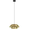Image de Eglo Suspension luminaire Cenciara, lustre pour salon et salle à manger, lampe de plafond suspendue en métal noir et laiton brossé, douille E27, Ø 40 cm