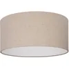 Image de Eglo Plafonnier Feniglia, lampe de plafond ronde, luminaire en saillie pour chambre et salon, lin naturel et métal noir, douille E27, Ø 47,5 cm