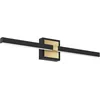 Image de Eglo Applique murale LED Peguera, lampe de miroir rectiligne, luminaire intérieur pour salle de bains et couloir, métal noir et laiton, blanc chaud, IP44, 60 cm