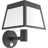 Image de Eglo Applique murale extérieure LED Altilia, lampe solaire puissant avec détecteur de mouvement, éclairage mural d'extérieur en plastique noir et blanc, IP44