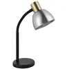 Image de Eglo Lampe de table Macere, luminaire à poser pour chambre à coucher, lampe de bureau en métal noir et or, verre fumé, lampe de chevet avec douille E14